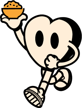 Takeout Heart Mascot